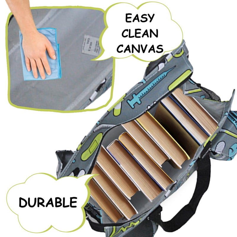 NGIL Zip-Top Tote Bag with Exterior Pockets for Working Women, Nurses, and Moms, Design in USA (Nurse Black) - Image 3